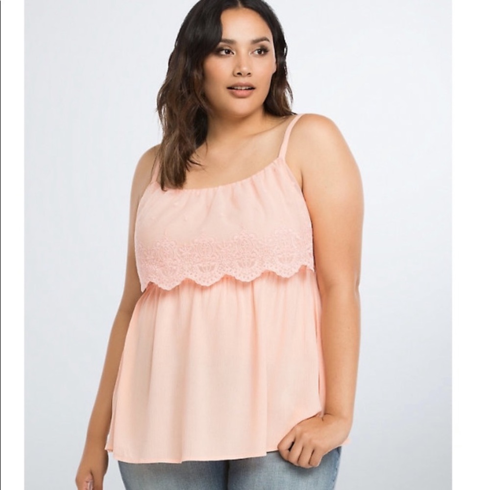 Torrid Mesh Overlay Gauze Babydoll Top Size 0 Large Casual Going Out Date Night